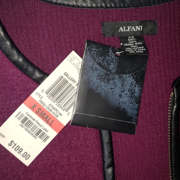 NWT ALFANI ZIPPER FRONT BLAZER - Picture 4 of 7